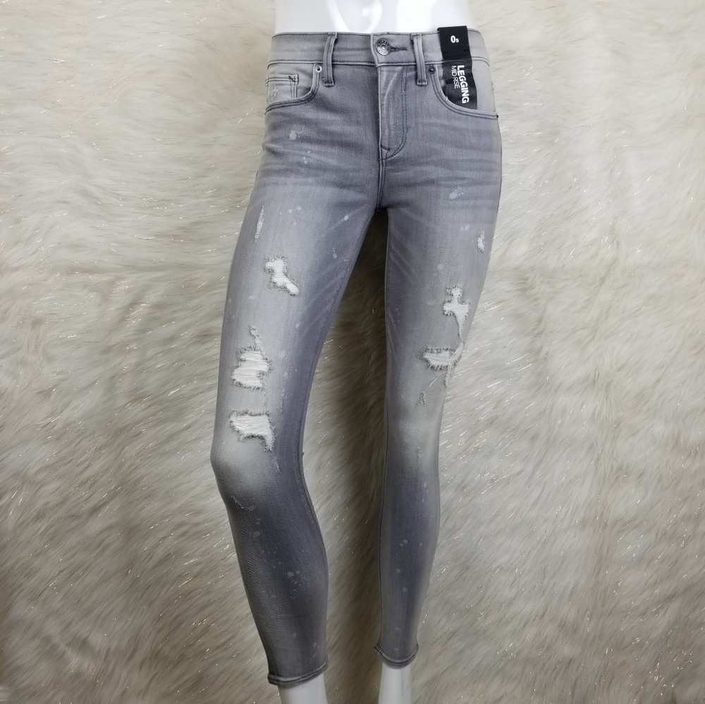 Express Distressed Mid RISE Legging Size 0 Short